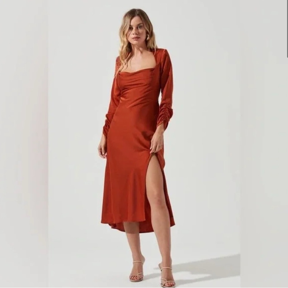 Satin midi dress. ASTR the label SZ M used once